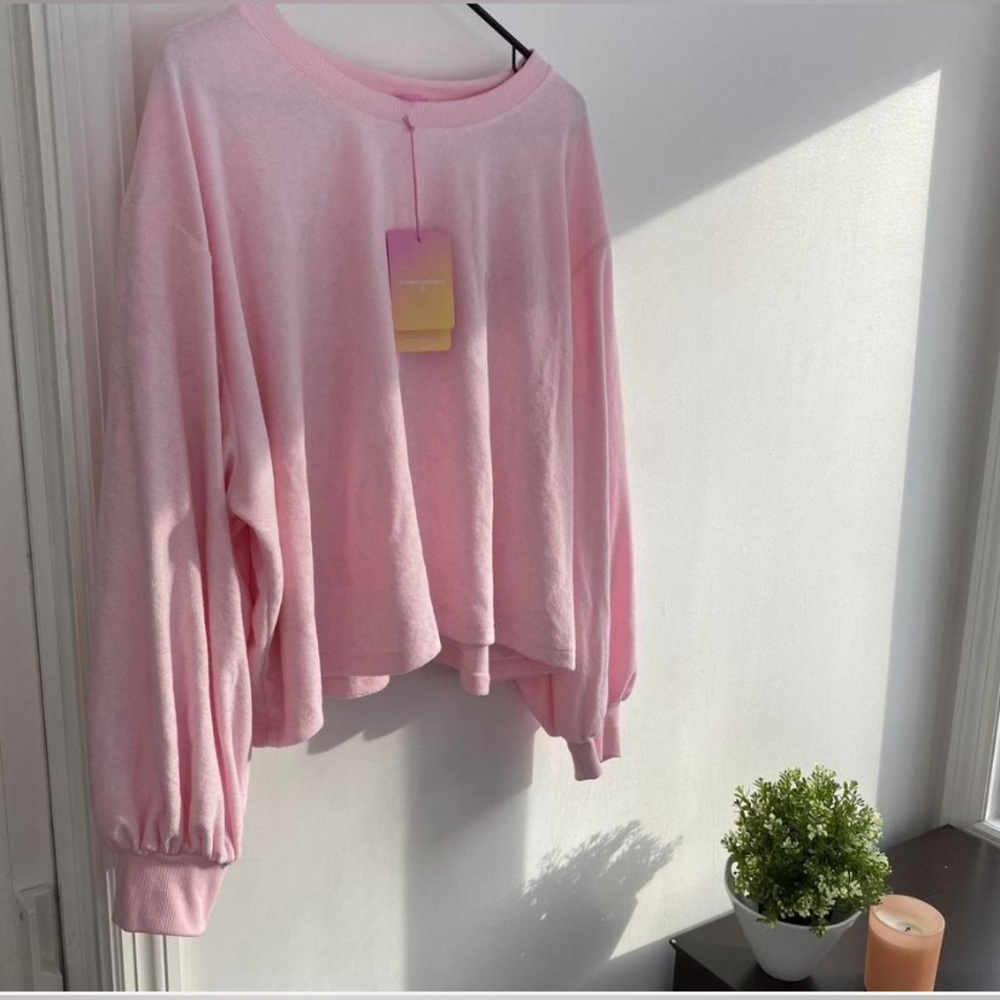 NWT Stoney Clover Lane x Target Light Pink Cropped Terry Sweatshirt Size 1X